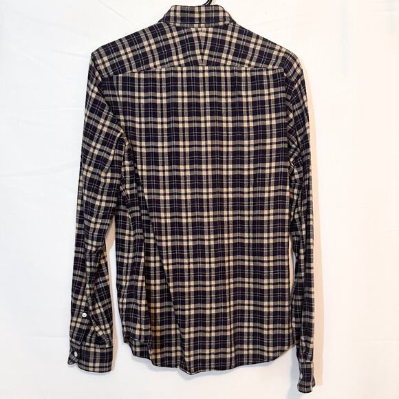 TRUMAKER Blue Plaid Flannel Long Sleeve Button Down Sz. L - Picture 3 of 3